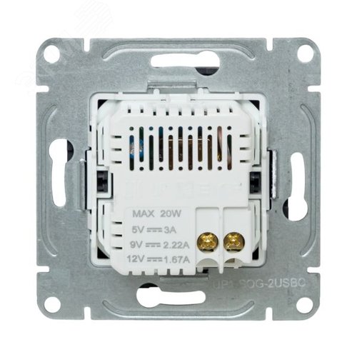 Механизм розетки USB-C - 2шт графит Эпика EKF