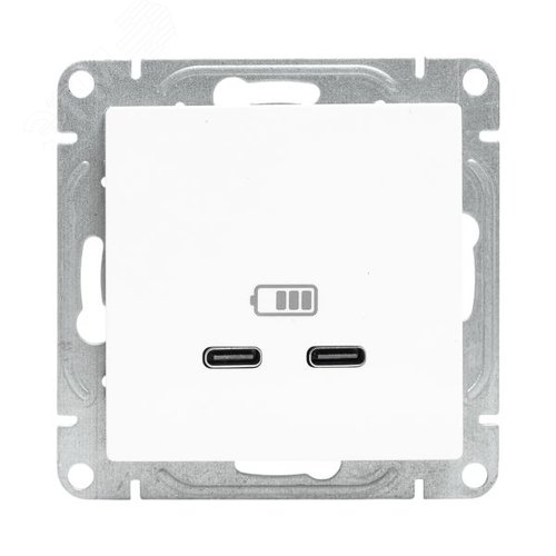 Эпика Механизм розетки USB-C - 2шт белый EKF