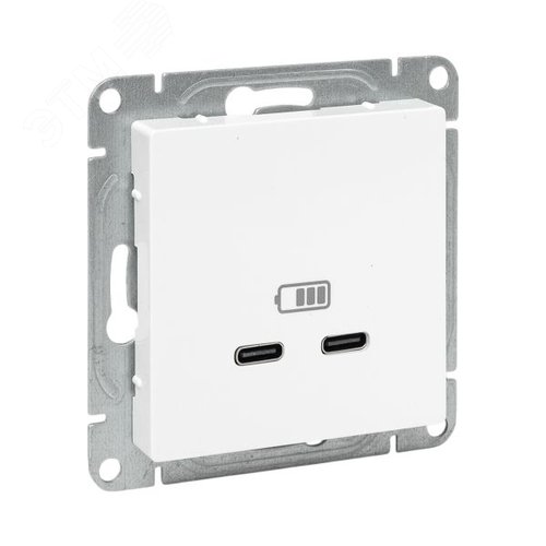 Эпика Механизм розетки USB-C - 2шт белый EKF