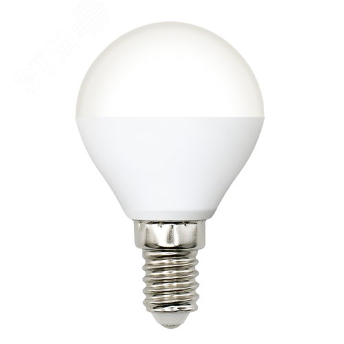 Лампа светодиодная 6 Вт Форма шар матовая Белый свет 4000K Картон LED-G45-6W/4000K/E14/FR/RA95 PLK01WH