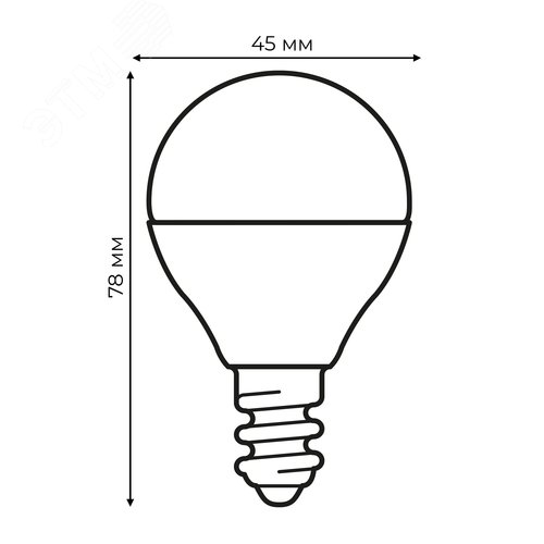 Лампа светодиодная 6 Вт Форма шар матовая Белый свет 4000K Картон LED-G45-6W/4000K/E14/FR/RA95 PLK01WH