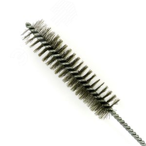 Щетка ерш Д25x100x300 с хв-м + кольцо, ворс гофр сталь 0,20 очистка котлов теплообменников дымоходов труб отверстий (14-022)