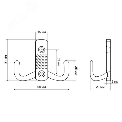 Крючок-вешалка StahlBuro 212 B AC ст.медь