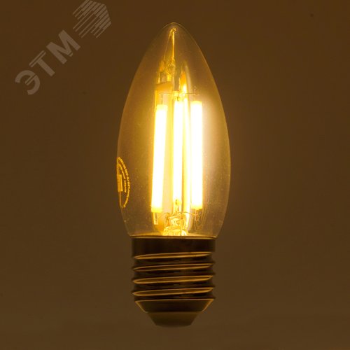 Лампа светодиодная LED 8вт Е27 теплый свеча FILAMENT .PRO