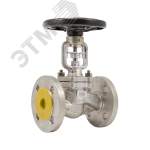 Клапан (Вентиль) запорный сильфонный фланцевый DN20 PN40, сталь нержавеющая