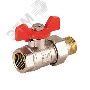 Кран шаровой для воды резьбовой с американкой ВР/НР DN = 25 PN = 30 Тмах = 90 С рукоятка бабочка