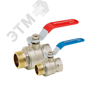 Кран шаровый Тип 34.511 (Chicago) для воды полнопрох., хром., Ду015, Ру25, Траб=95,Тмах=110гр., внутр.р-ба, рукоятка бабочка