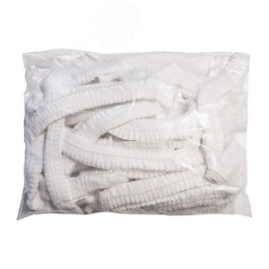 Шапочка-шарлотта, спанбонд, белая, 100 шт/уп., .