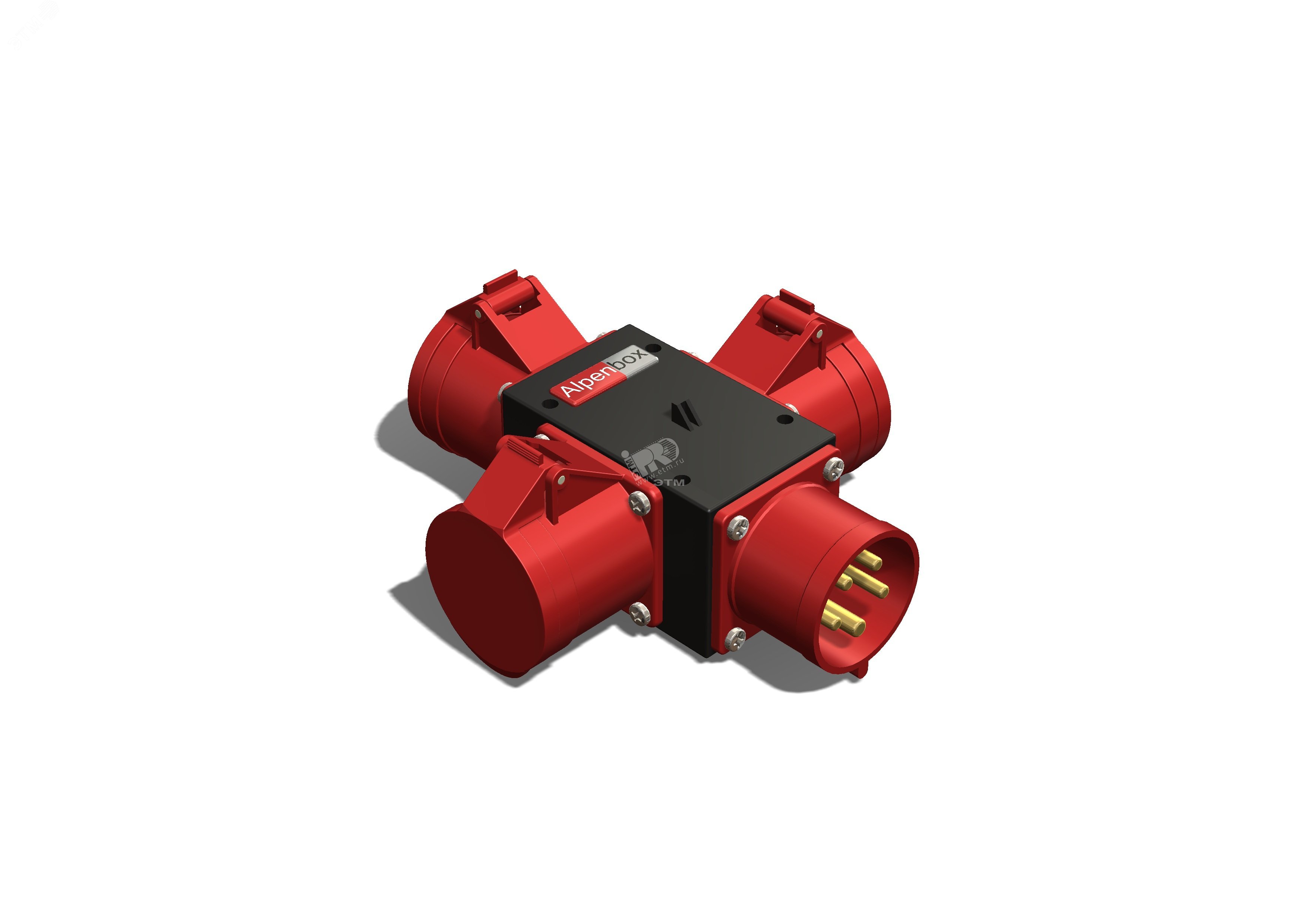 Устройство распределительное переносное пластик IP44 32A корпус 75х120х80 черный