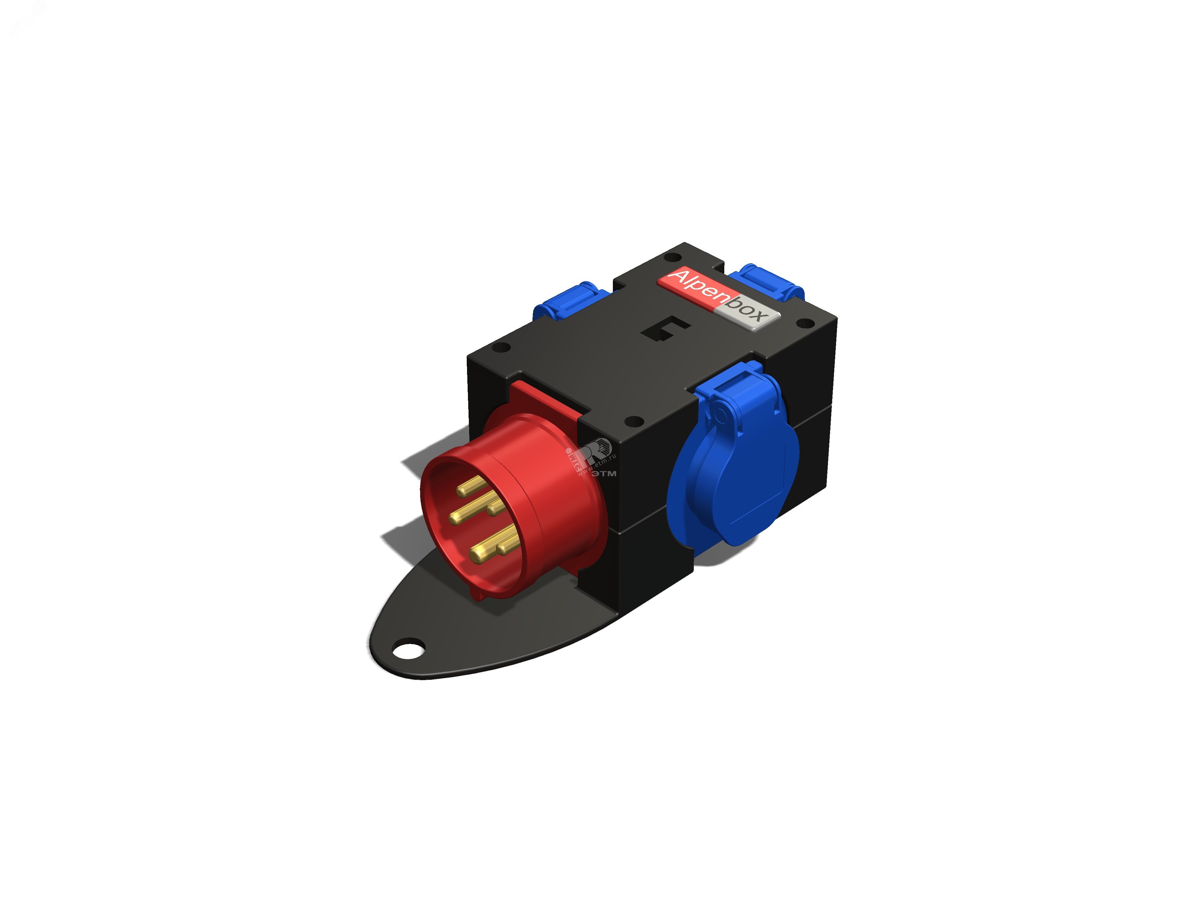 Устройство распределительное переносное пластик IP44 16A корпус 78х195х80 черный