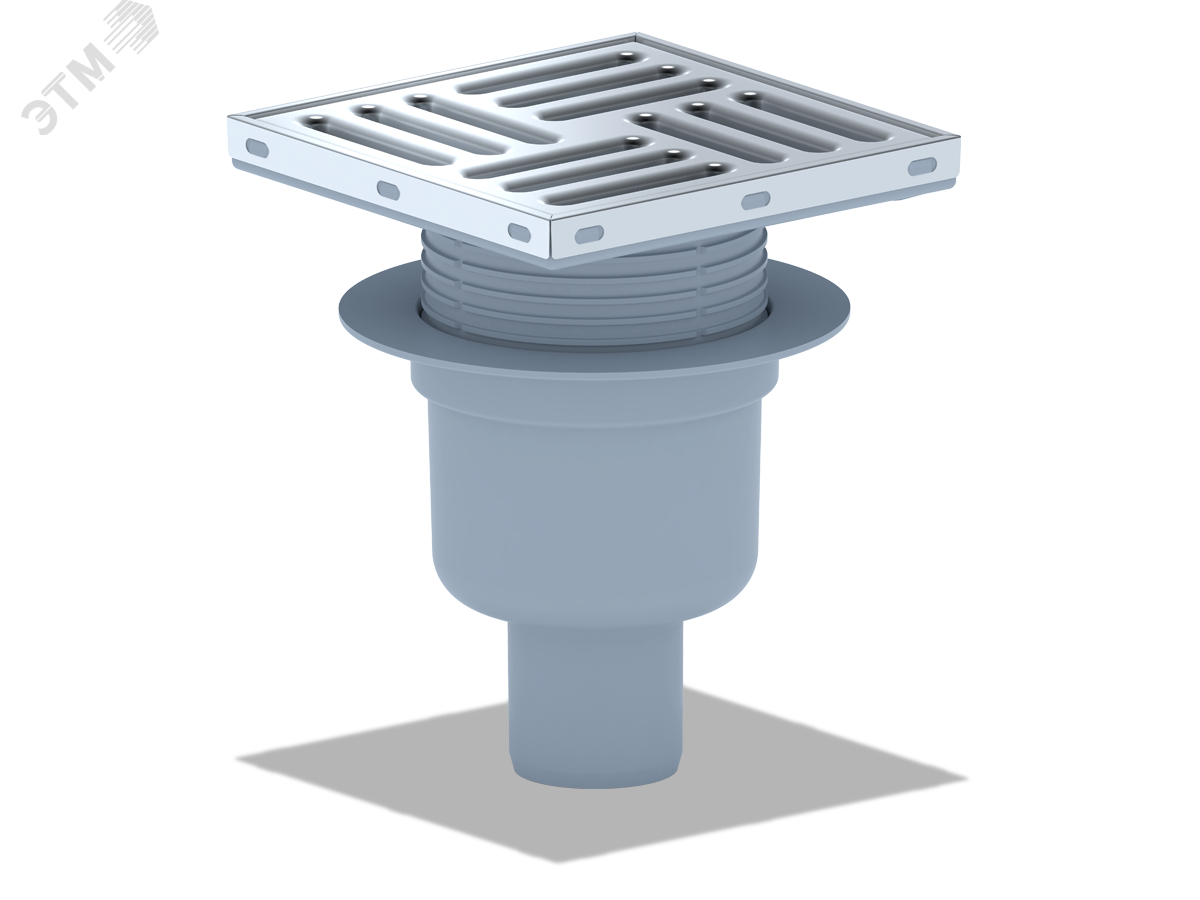 Трап вертикальный выпуск 50 металлическая решетка 15х15см регулируемый с сухим затвором