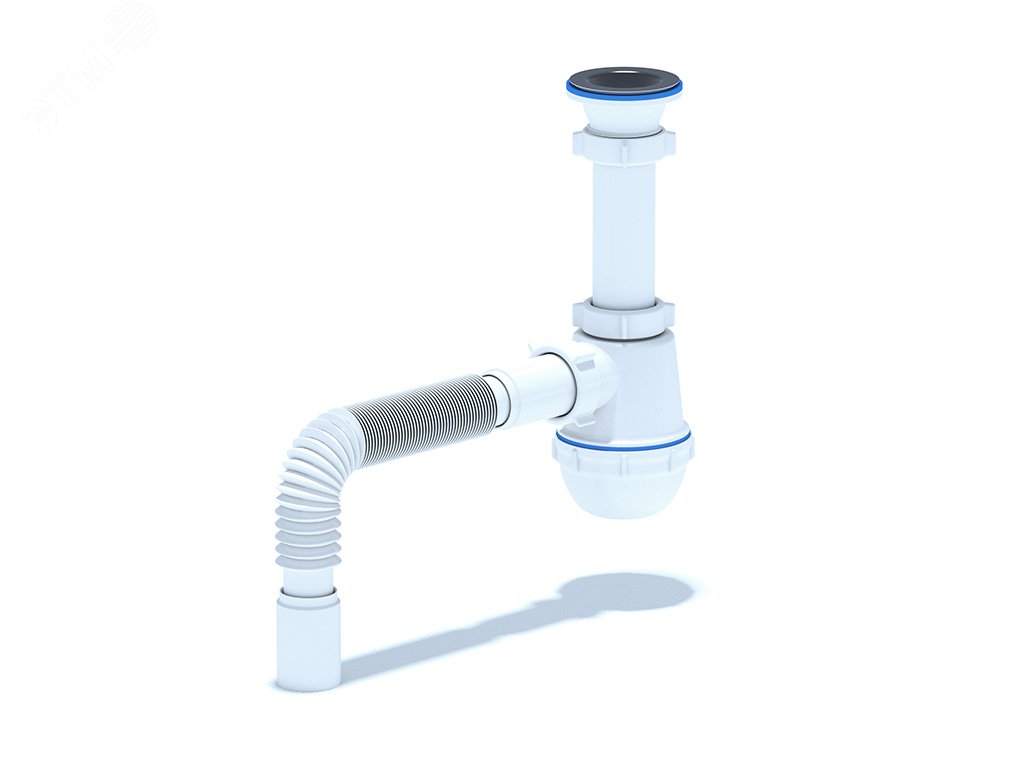 Сифон для мойки АНИ Грот 1 1/2' x 40 с гибкой трубой 40х40