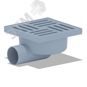 Трап горизонтальный выпуск 50 пластиковая решетка 15х15см