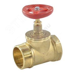 Клапан пожарный латунный прямой Ду 65 муфта-цапка Ру 16 КПЛП 65-1