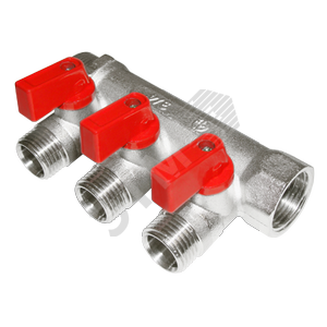 Коллектор резьбовой с шар.кранами ВМ 3/4x3/4x1/2x4