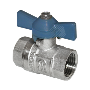 Кран шаровой ВВ 1/2 бабочка никелированный