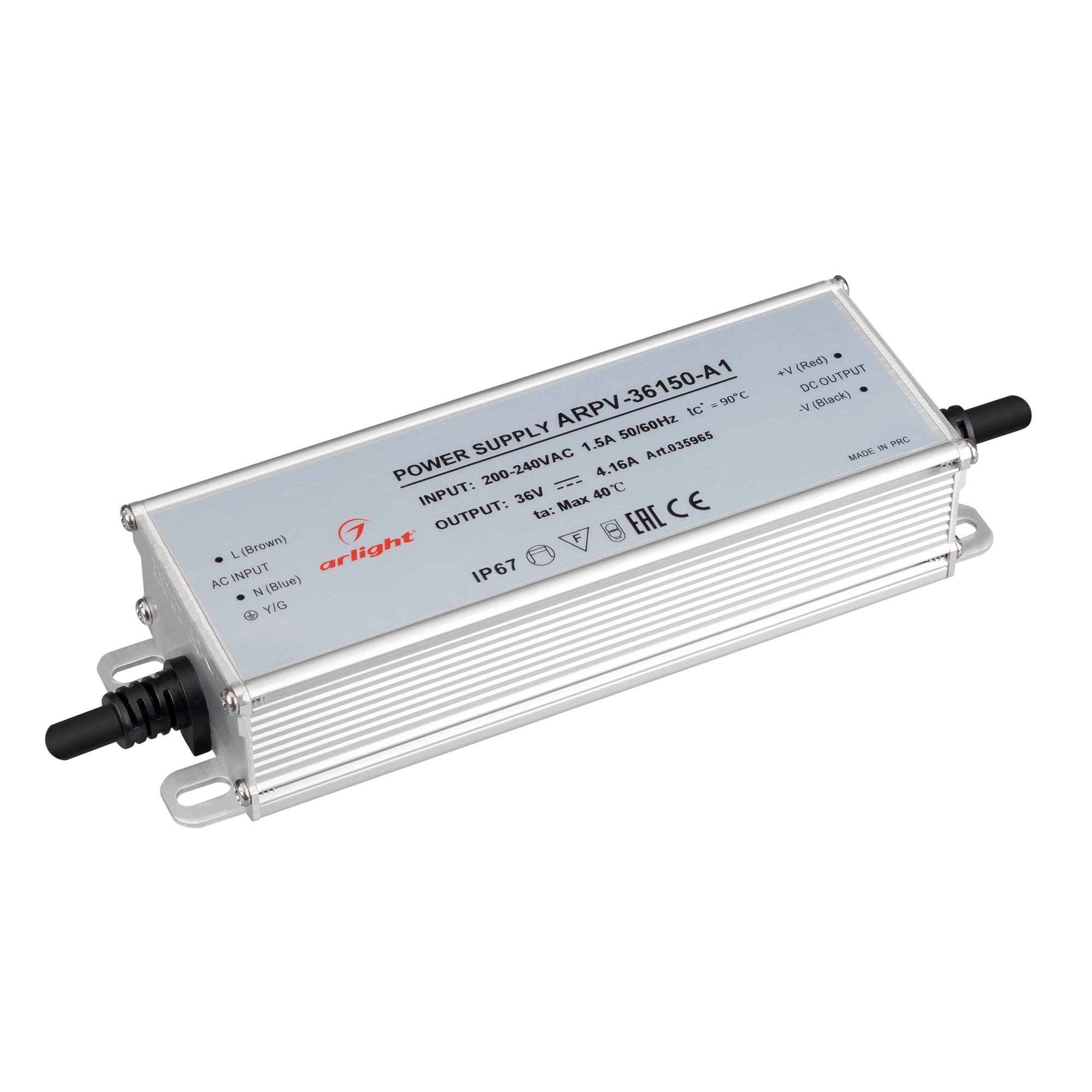 Блок питания ARPV-36150-A1 (36V, 4.16A, 150W) (, IP67 Металл, 3 года)