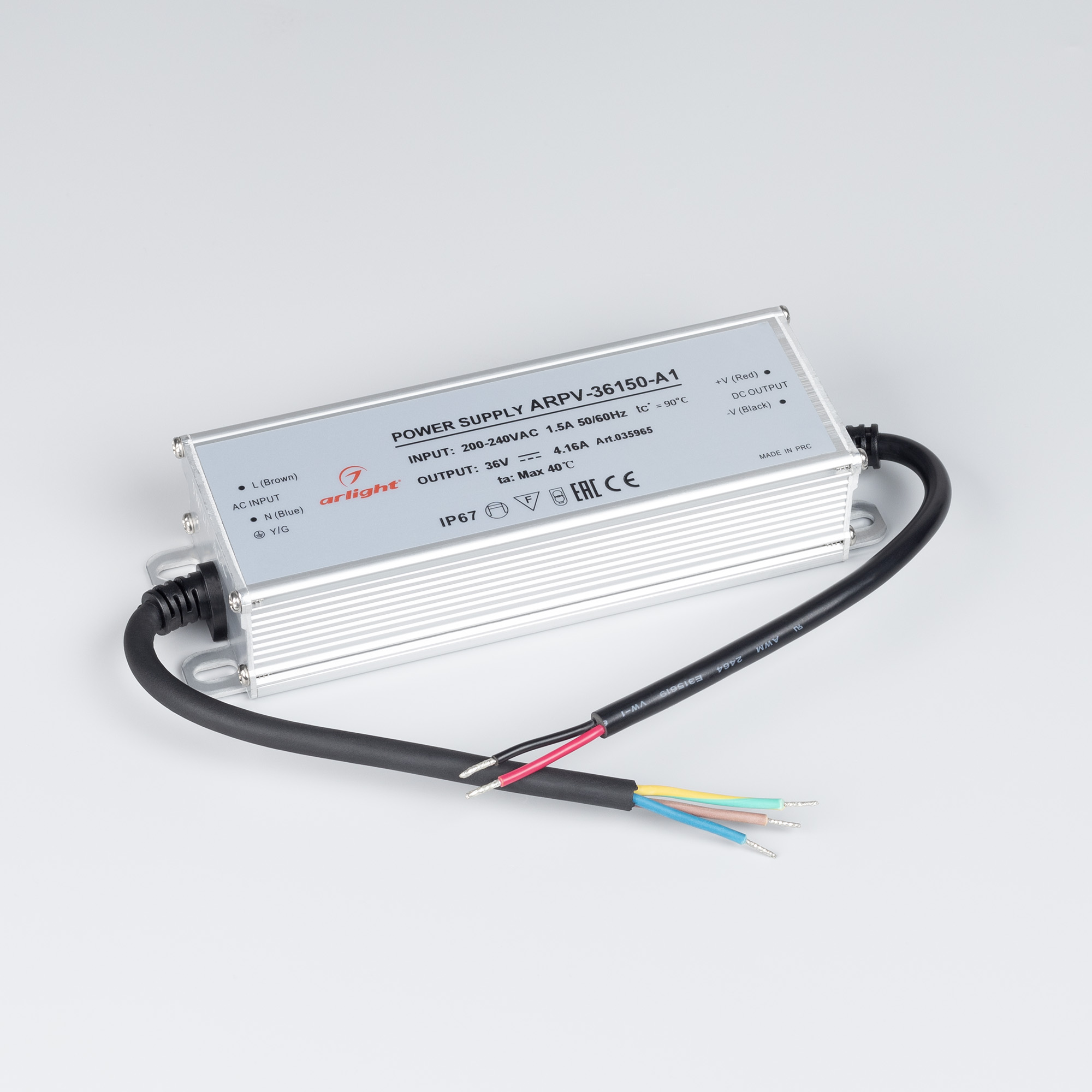 Блок питания ARPV-36150-A1 (36V, 4.16A, 150W) (, IP67 Металл, 3 года)
