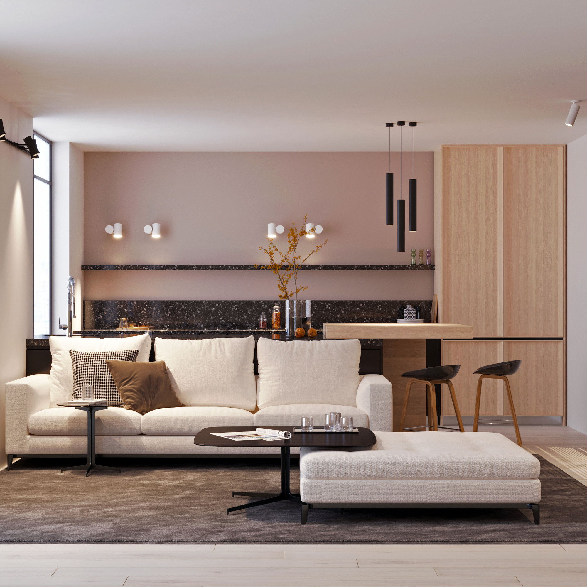 Светильник подвесной SP-POLO-R85-2-15W Day White 40deg (Black, Gold Ring) (ARL, IP20 Металл, 3 года)