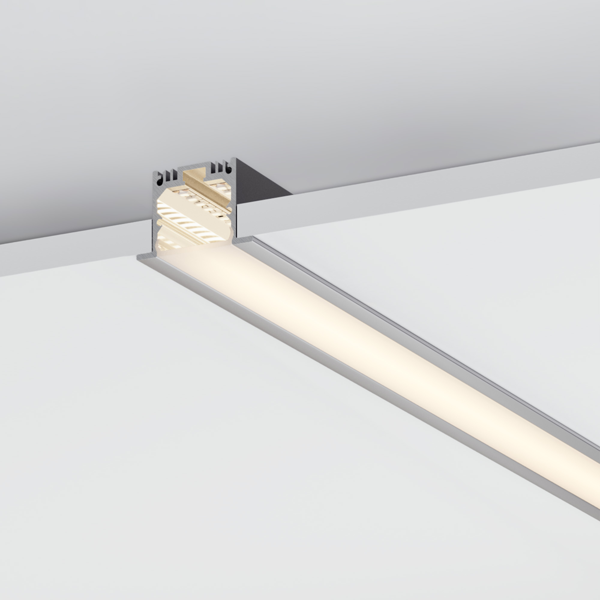 Профиль с экраном SL-LINIA49-F-2500 ANOD+OPAL (ARL, Алюминий)