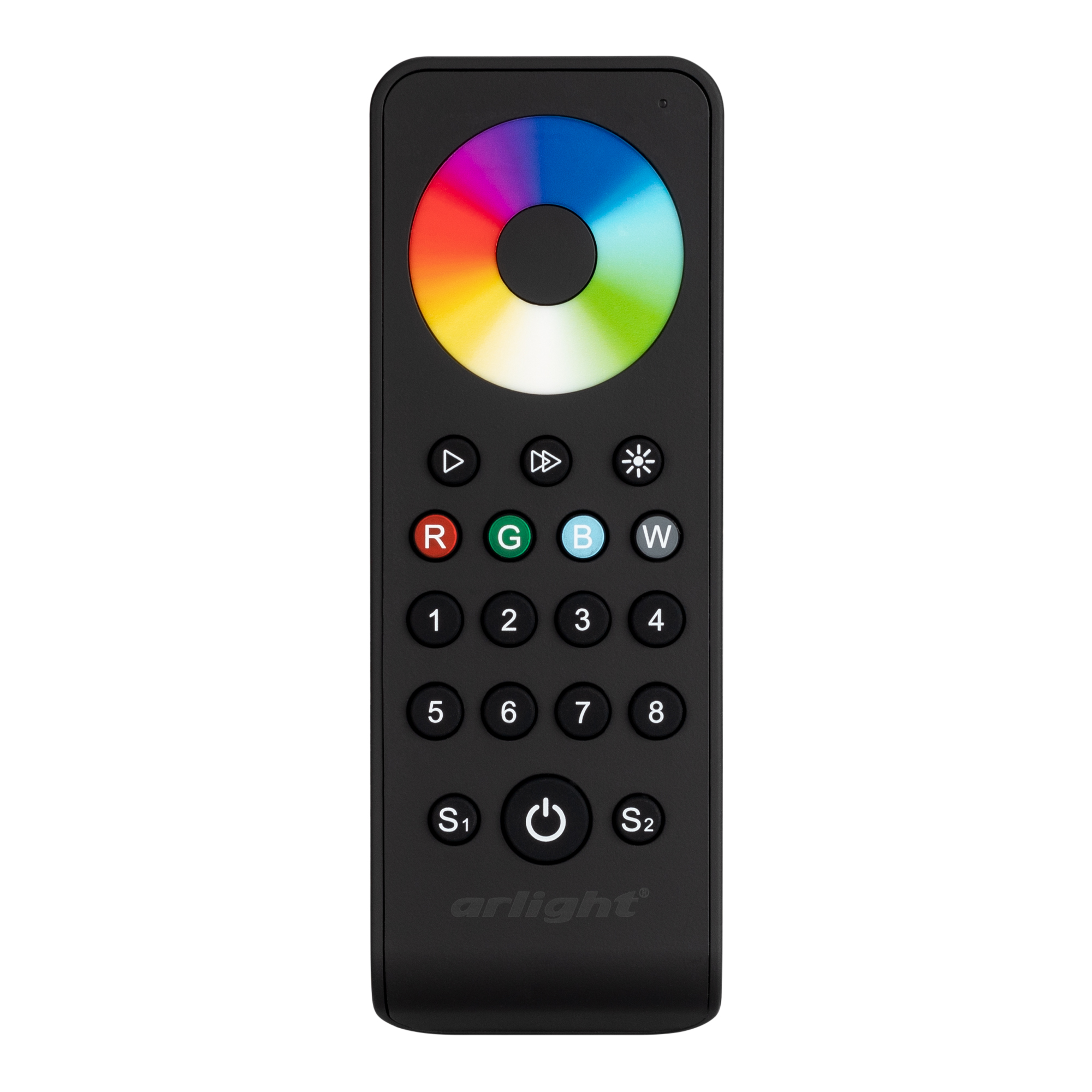 Пульт SMART-R24-DIM Black (8 зон, 2.4G) (ARL, IP20 Пластик, 5 лет)