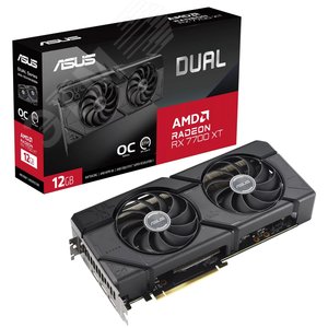 Видеокарта DUAL-RX7700XT-O12G, AMD Radeon RX 7700XT, 12 ГБ GDDR6, PCI-Express 4.0
