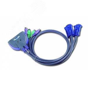 Переключатель KVM 2 порта, VGA, PS/2, 2048 x 1536