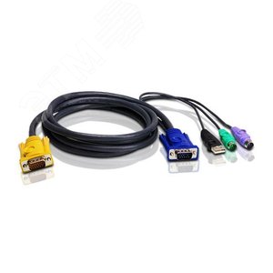 Кабель KVM VGA, PS/2, USB, 3 метра