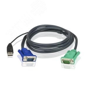 Кабель KVM VGA, USB, 1.2 метра