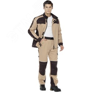 Костюм Старт брючный, цвет бежевый с коричневым, р. 112-116/182-188