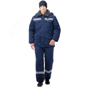 Костюм Мастер Ультра утепленный (ткань смесовая, 210), куртка, брюки, темно-синий, 104-108,170-176