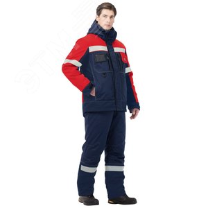 Костюм Виват NEW брючный, цвет синий с черной и васильковой отделкой, р. 112-116/170-176