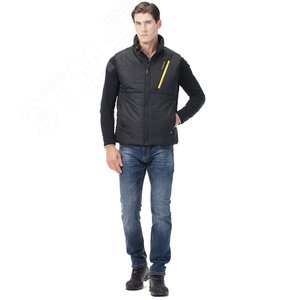 Жилет утеплённый Старт, цвет черный с желтой отделкой, р. 104-108