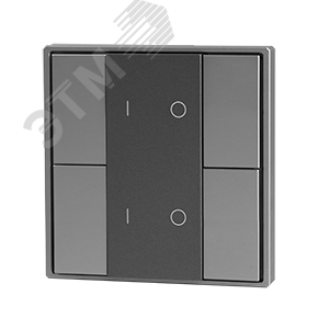 Кнопочная панель 4-х кл. (2 группы), пластиковый корпус, серый Вартон