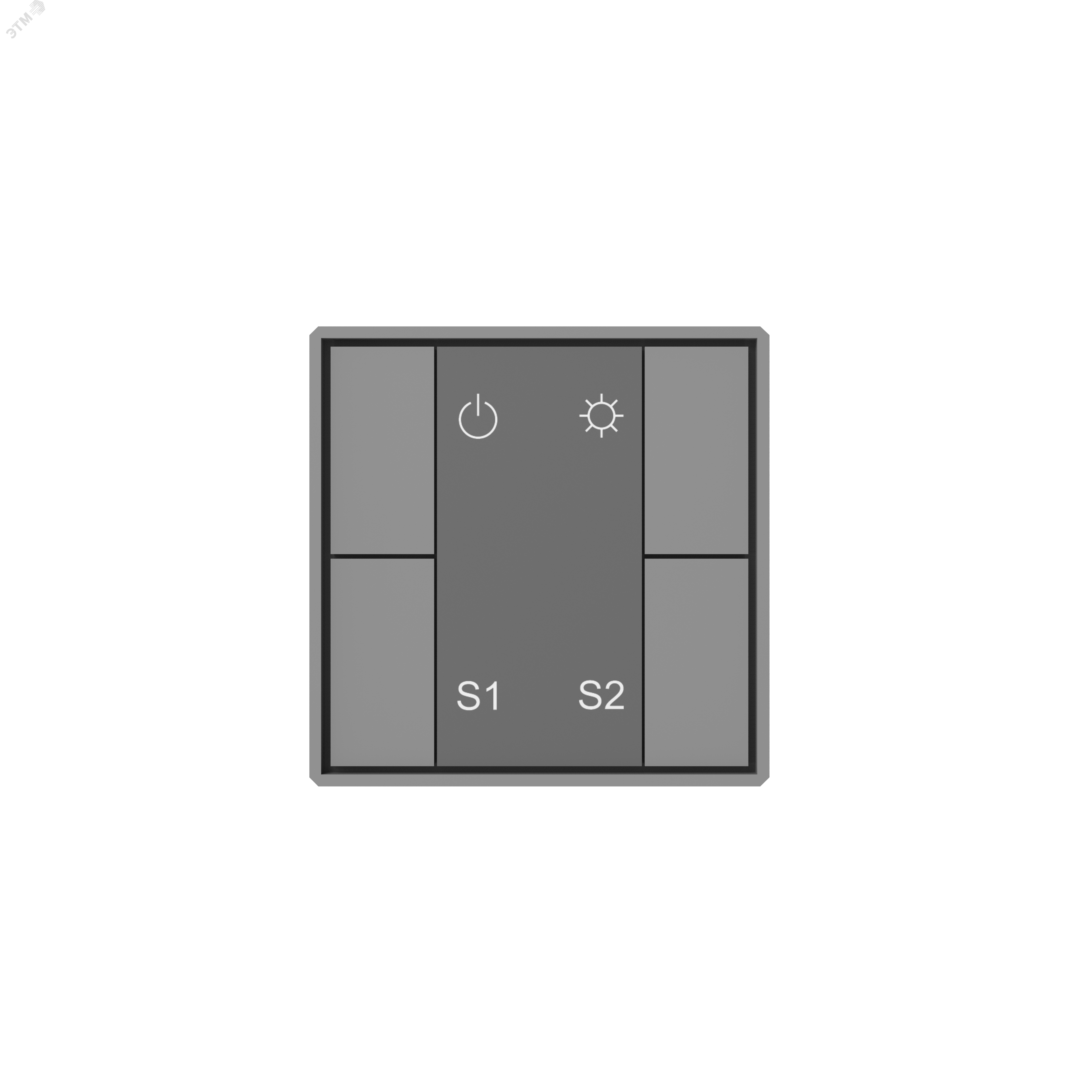 Кнопочная панель 4-х кл. (2 сцены/1 группа), металлический корпус, серый