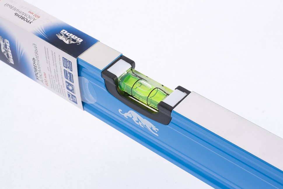 Уровень алюминиевый, 600 мм, профиль 1,6 мм, фрезерованный, ударопрочные заглушки, 3 глазка Барс