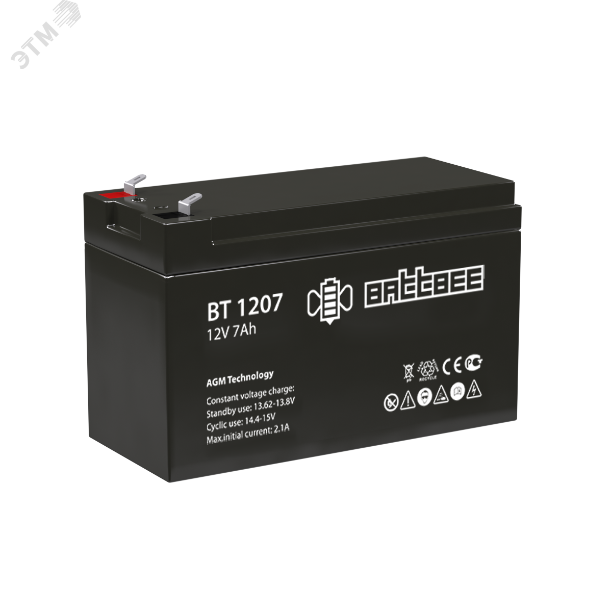 Аккумулятор 12В 7Ач Battbee