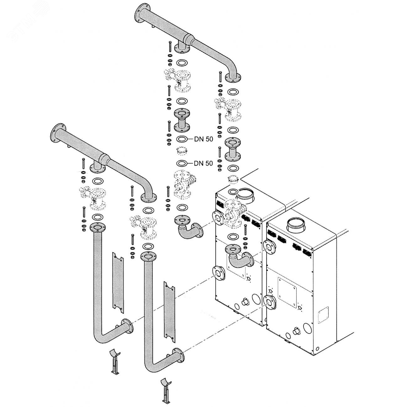 Комплект гидравлический для двух котлов в каскаде KB2 для котлов POWER HT 1.280-1.320