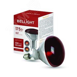 Лампа накаливания инфракрасная зеркальная ИКЗК 175вт 230-240В R125 E27 красн.