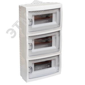 Щит распределительный навесной с 0 шиной 36М пластиковый белый прозрачная дверь