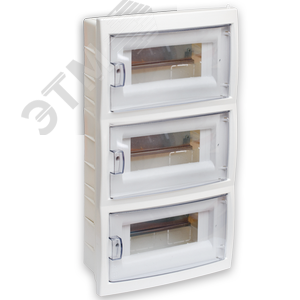 Щит распределительный встраиваемый КНС-36Д  с 0 шиной 36М пластиковый белый прозрачная дверь