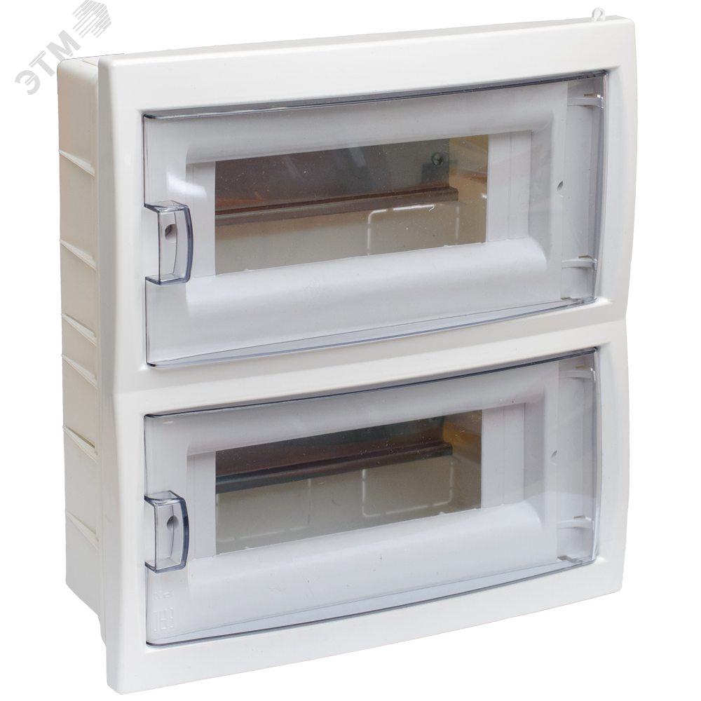 Щит распределительный встраиваемый КНС-24Д  с 0 шиной 24М пластиковый белый прозрачная дверь