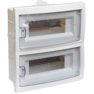 Щит распределительный встраиваемый КНС-24Д  с 0 шиной 24М пластиковый белый прозрачная дверь
