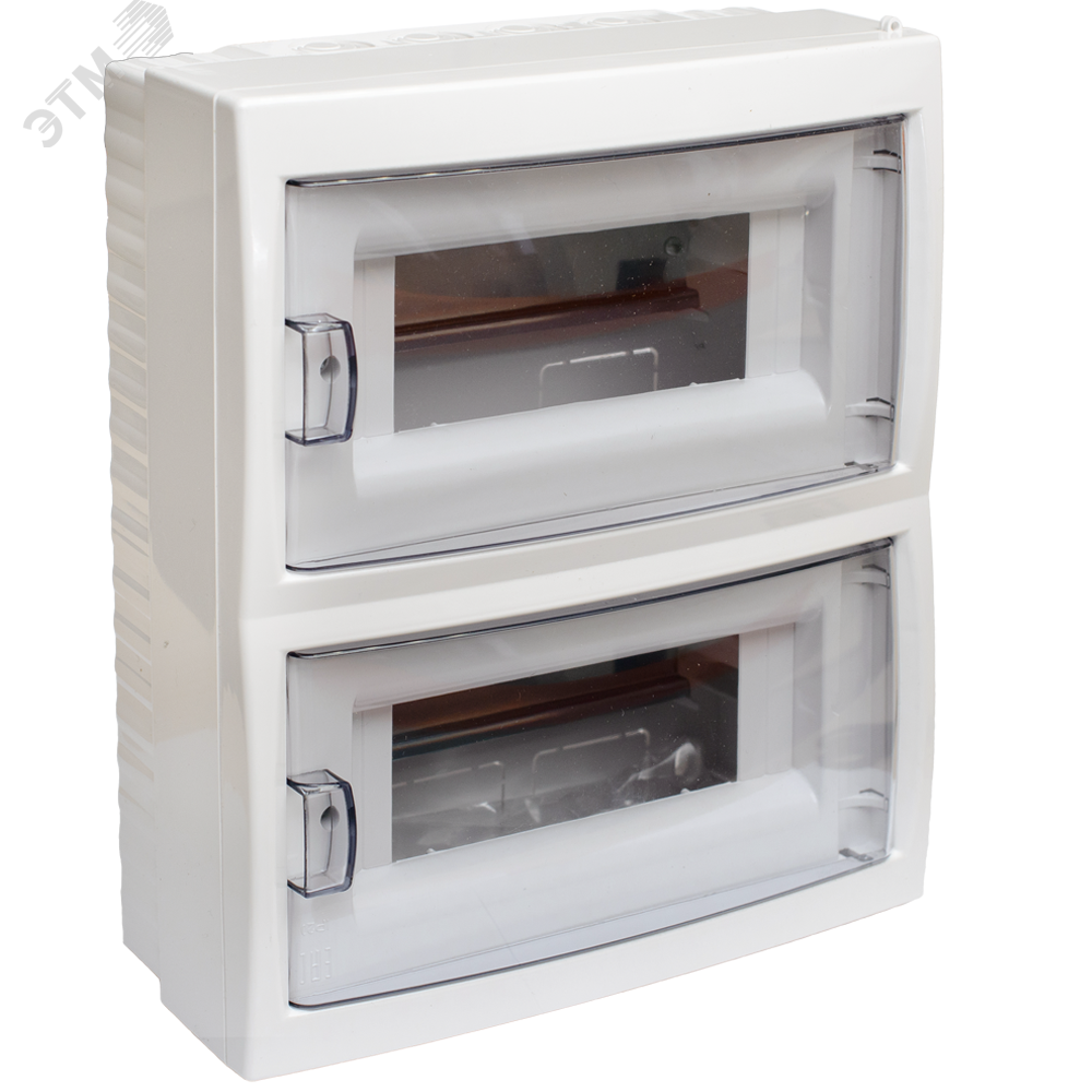 Щит распределительный навесной с 0 шиной 16М пластиковый белый прозрачная дверь