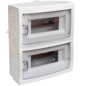 Щит распределительный навесной с 0 шиной 16М пластиковый белый прозрачная дверь