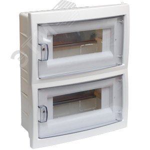 Щит распределительный встраиваемый с 0 шиной 16М пластиковый белый прозрачная дверь