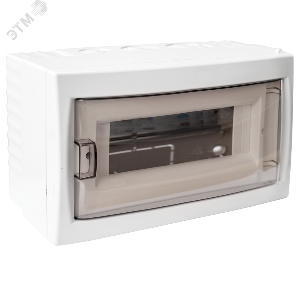 Щит распределительный навесной с 0 шиной 12М пластиковый белый прозрачная дверь