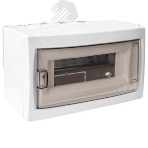 Щит распределительный навесной с 0 шиной 12М пластиковый белый прозрачная дверь