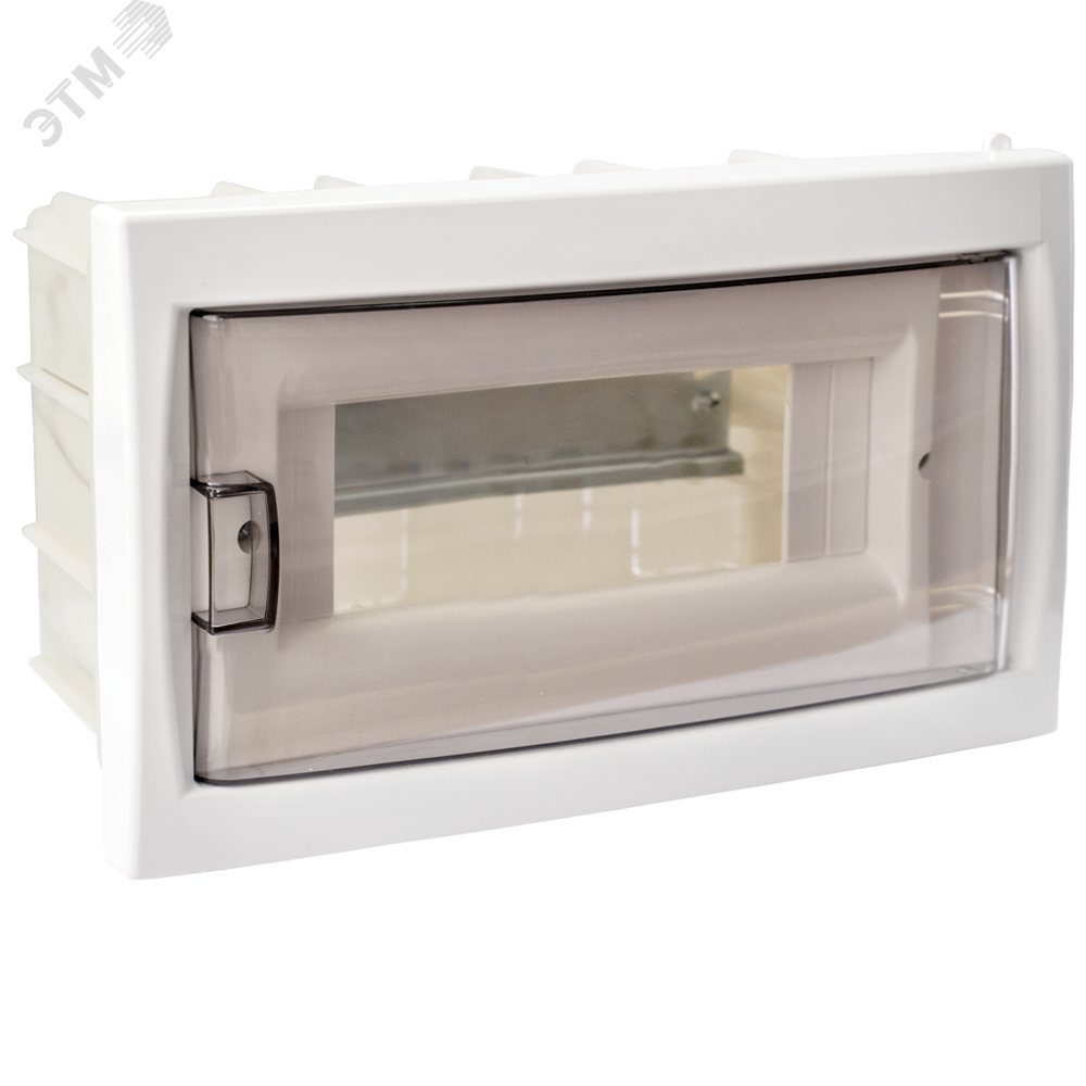 Щит распределительный встраиваемый с 0 шиной 12М пластиковый белый прозрачная дверь