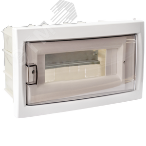 Щит распределительный встраиваемый с 0 шиной 12М пластиковый белый прозрачная дверь